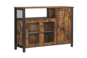 Kitchen cabinet with 3 doors sideboard, kitchen cabinet, storage cabinet, with 3 doors, for living room, kitchen, dining room, 110 x 33 x 75 cm, industrial style, vintage brown-black