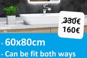 LED Bathroom Mirror Ensuite Vanity Makeup 60x80cm Touch Cold Cool Warm Light Bright