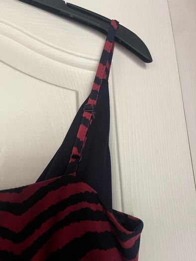 Brand new oasis burgundy and navy bd jersey  polyester maxi dress