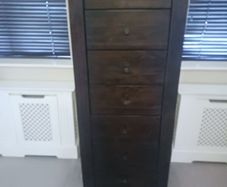 Indonesia teak wood tall boy with 7 drawers