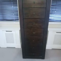 Indonesia teak wood tall boy with 7 drawers
