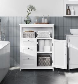 Bathroom Cabinet with drawers and door   White FREE DELIVERY
