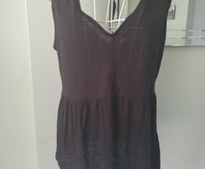 black peplum top