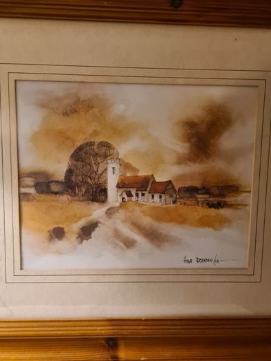 Hugh Brandon Cox "Old Church" signed print