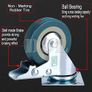 Heavy Duty Braked 50mm Swivel Castor Wheels Trolley Caster Wheels Set of 4 Rubbered Castors for Furniture Upto 200KG + Free Fitting Image 3