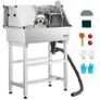 86.4cm Stainless Steel Dog Washing Station Pet Grooming Tub with Hot and Cold Faucet and Storage Rack Image 2