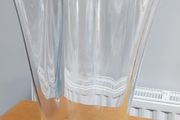 Vintage Hand Blown Clear Crystal Stretched Art Glass Vase, Made in Poland