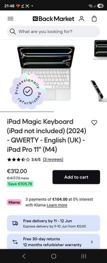 iPad Magic Keyboard (iPad not included) (2021) - QWERTY - English (US) - iPad Pro 12.9" 3rd gen / iPad Pro 12.9" 4th gen / iPad Pro 12.9" 5th gen