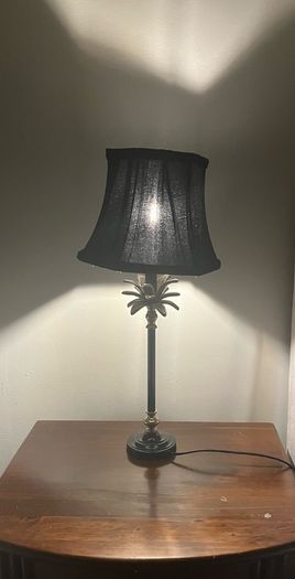 Pair of black velvet table lamps