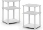 NEW SALE | 3-Tier Turn-N-Tube End Table, Side Table, Nightstand, Columbia Walnut/Black, 2-Pack