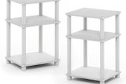 NEW SALE | 3-Tier Turn-N-Tube End Table, Side Table, Nightstand, Columbia Walnut/Black, 2-Pack
