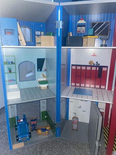 Wooden play set - fire and police station