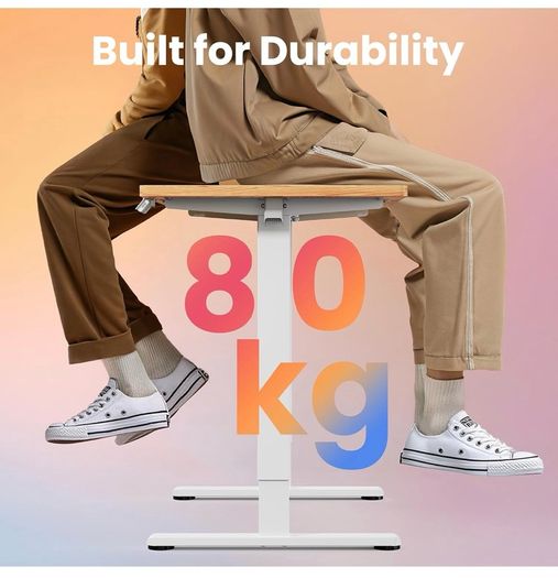 Standing Desk with USB Charging Port, 140 x 80 cm, 4 Preset Height Settings