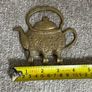 Vintage Brass Teapot Shaped Wall Hanger Image 4
