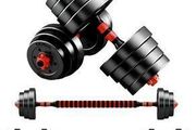 Adjustable Dumbbells &amp; Connecting Bar 20kg Set - Free Delivery Or Pick Up In Store