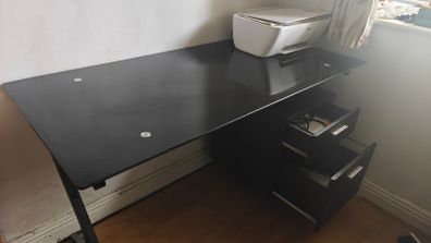 glass desk