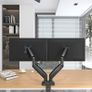 Aluminum Dual Monitor Stand for two Screens, Height Adjustable, 360 Rotatable Gas Spring Arm, 2 Optional Mounting Methods, Support VESA 75-100mm. Image 3