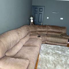 Fabric Corner Recliner Sofa - Taupe