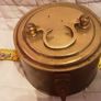 round vintage brass tobacco tin ( possibly bread ) Image 2