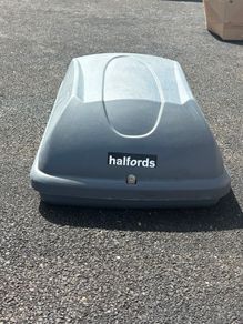 car roof box with rack.