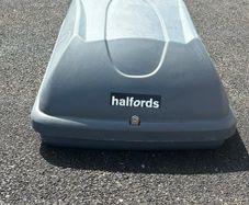 car roof box with rack.