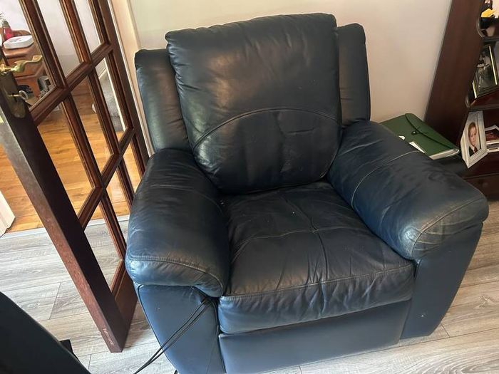 3 seater leather couch and chair