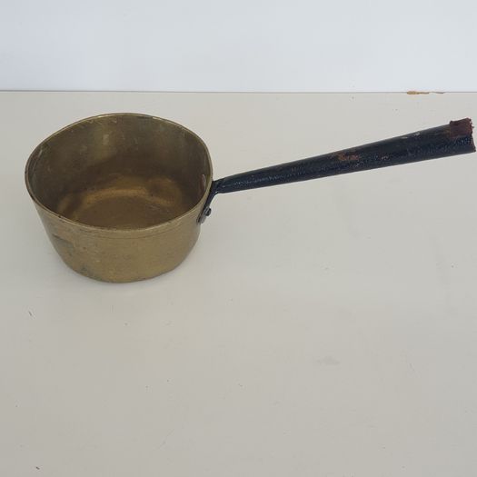 Brass heavy forged cooking pot antique