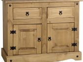 Corona 2 Door 2 Drawer Sideboard in Distressed Waxed Pine