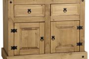 Corona 2 Door 2 Drawer Sideboard in Distressed Waxed Pine