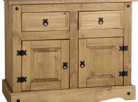 main image for ad Corona 2 Door 2 Drawer Sideboard in Distressed Waxed Pine