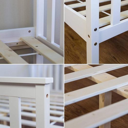 Solid wood double bed pine 140x200 white bed frame - FREE DELIVERY NATIONWIDE