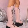 Knee high Pink Army Boots Image 2