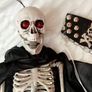 Spooky Hanging Halloween Skeleton Decoration with Light-Up Eyes Image 4