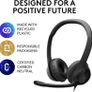 Logitech H390 Wired Headset, Stereo Headphones with Noise Cancelling Microphone, USB-A - Black Image 6