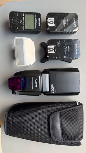 Canon Speedlite 600ex + Flash Trigger For Canon + charger and battery