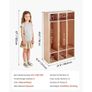 3-Section Kids Coat Locker, Wooden Toddler Cubby Storage Organizer with 6 Hooks & Non-Slip Mat, Modern Kid Coat Cubbies with 6 Small Open Storage Boxes for Home, Kindergarten, Daycare, Natural Image 5