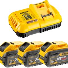DeWalt 54v FlexVolt 3 x 9Ah Batteries and 8A Fast Charger