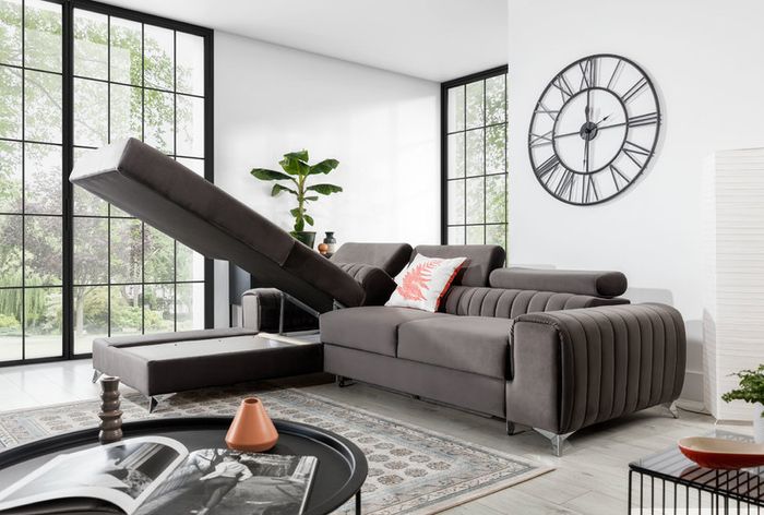Luxury couch beautiful design corner sofa bed GRAYS