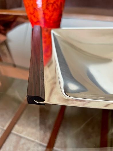 Mid Century Modern Stainless Steel Canoe Tray Danish Lundtofte DKF 1960s