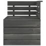 12 Piece Garden Pallet Lounge Set Solid Pinewood Dark Grey Image 2