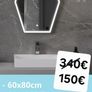 LED Bathroom Mirror Defogger Fog Free 60x80cm Image 2