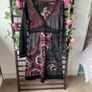 dress 100% cotton black patterned dress v neckline & long sleeves size small Image 3