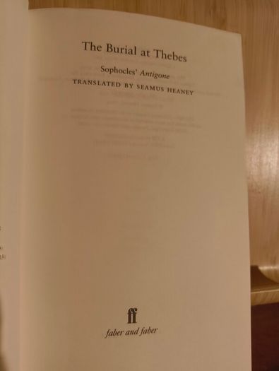 The Burial at Thebes: Sophocles' Antigone by Seamus Heaney