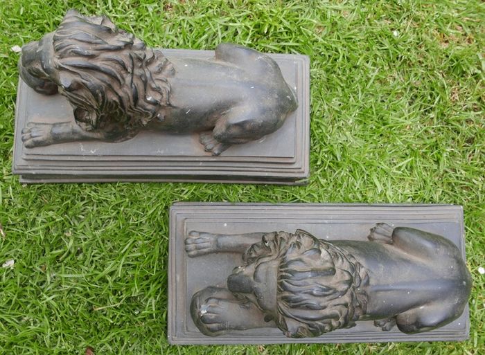 Antique  Pair of Bakelite Sculpture Lions