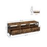 TV cabinet, lowboard for TVs up to 65 inches, TV shelf with 3 drawers, 147 x 40 x 50 cm, industrial design, steel frame, vintage brown-black Image 3