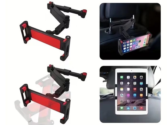 1pc Car Headrest Tablet Mount, 3-In-1 Long Arm Car Backseat Holder, 360 Degree Rotatable
