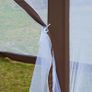 Hexagonal Garden Gazebo - Patio Party Outdoor Canopy Tent Sun Shelter with Mosquito Netting and Zipped Door, Brown Image 7