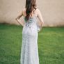 Ball Dress with ostrich feather cloak size S. Image 3