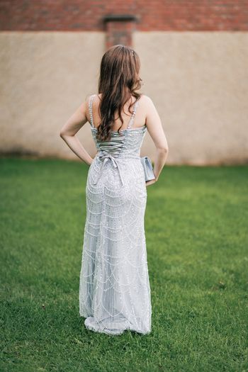 Ball Dress with ostrich feather cloak size S.