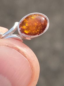 Sterling Silver Amber Pendant set